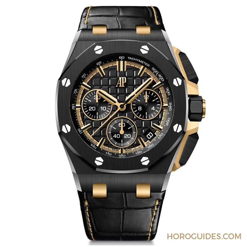 AUDEMARS PIGUET - 愛彼皇家橡樹離岸型自動(dòng)上鏈計(jì)時(shí)碼表首見黑陶瓷鏈帶款、祭出黃金結(jié)合黑陶瓷的對(duì)比美