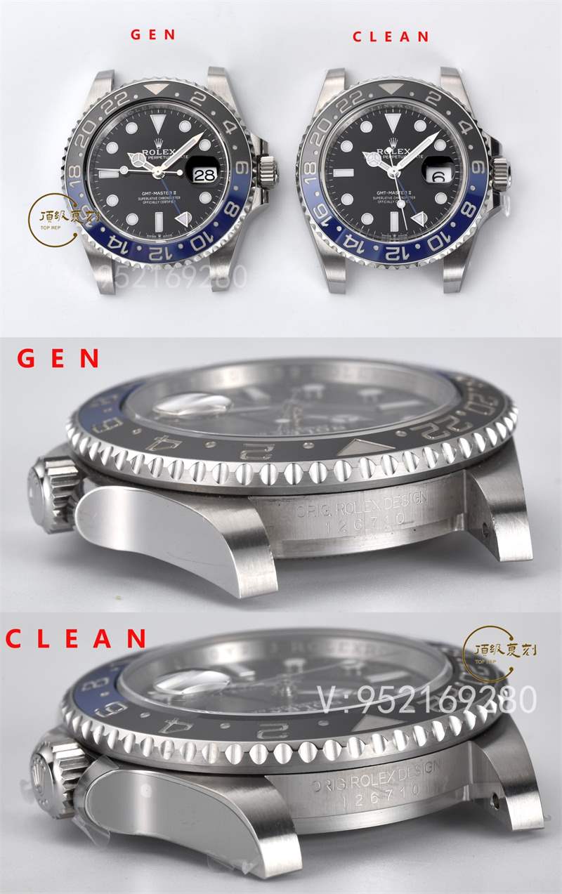 Clean廠C廠國米圈對(duì)比評(píng)測,C廠勞力士藍(lán)黑圈和正品對(duì)比差距大嗎