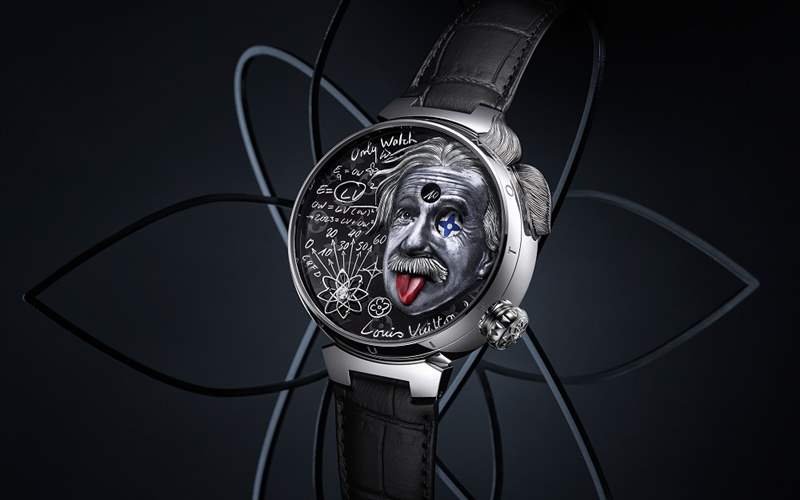 Louis Vuitton推出Tambour Einstein Automata愛因斯坦主題獨(dú)一款腕表：機(jī)巧人偶和灰調(diào)琺瑯
