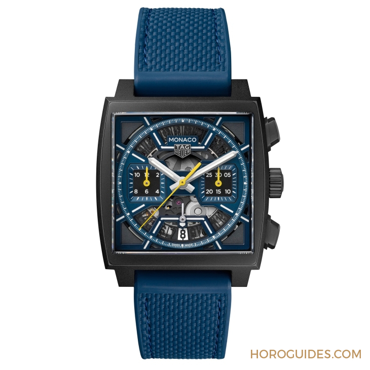TAG HEUER - MONACO - CBL2188. FT6261 - 深藍(lán)上陣！ TAG HEUER Monaco鏤空計(jì)時(shí)碼表再添新成員